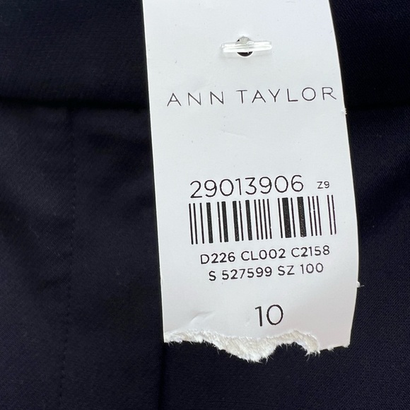 ANN TAYLOR Navy Career Dress Cropped Colorblock Turquoise Pants Women’s 10 NWT - Picture 5 of 8
